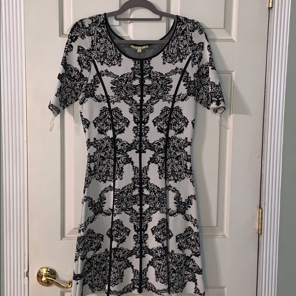Black and white sweater dress